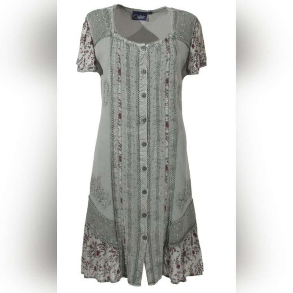 Coline Sage embroidered dress